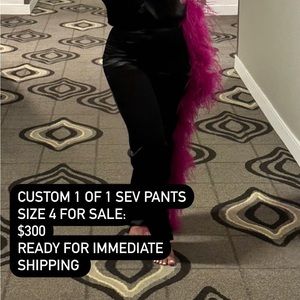 Custom 1 of 1 pants made with 100% genuine ostrich feathers